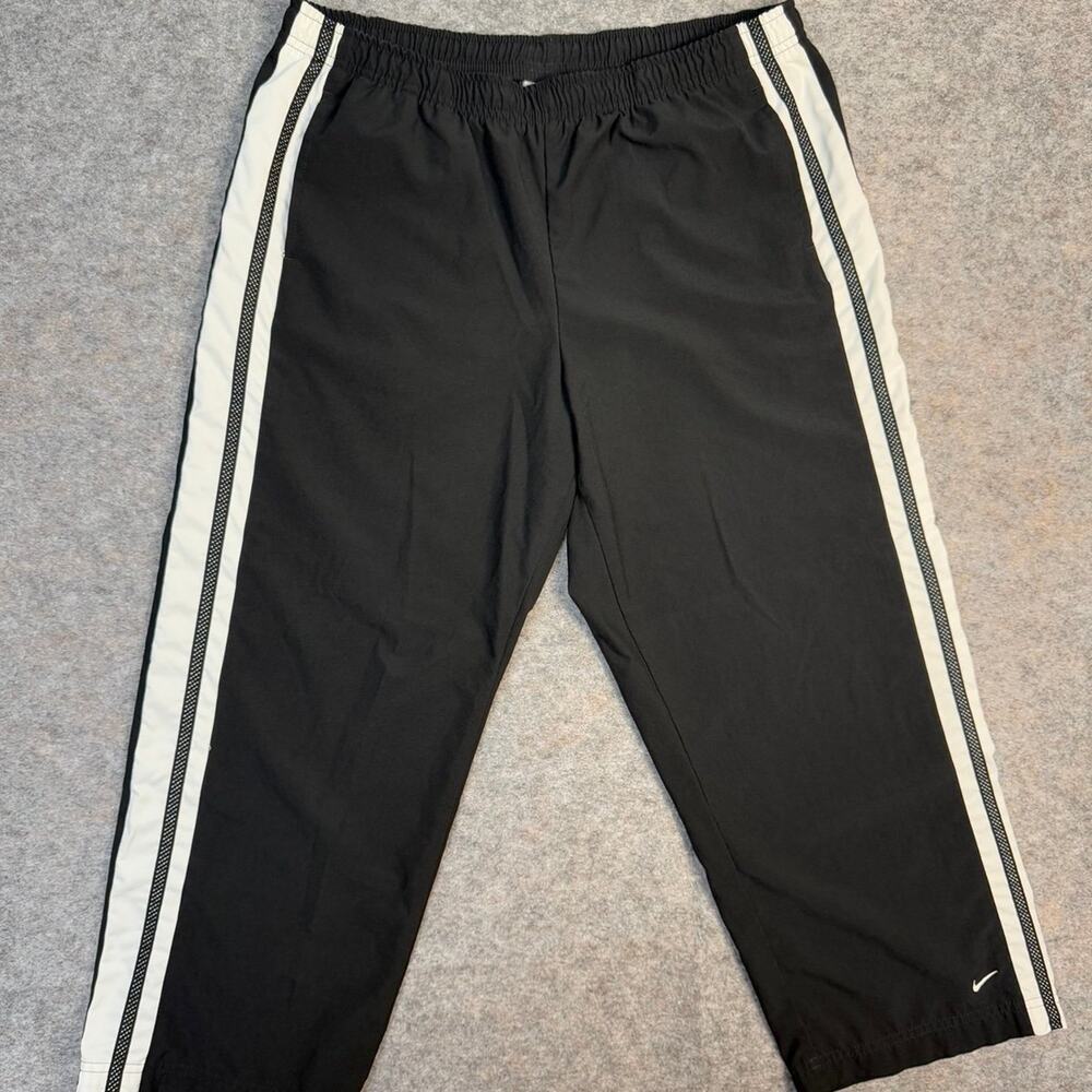Nike Track Sweat Pants Womens Large 12-14 Black Pull On Pockets Athletic Running